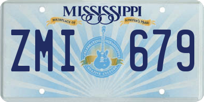 MS license plate ZMI679