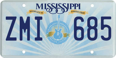 MS license plate ZMI685