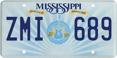 MS license plate ZMI689