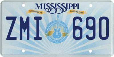 MS license plate ZMI690