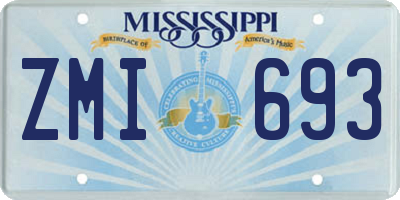 MS license plate ZMI693