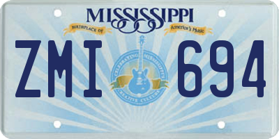 MS license plate ZMI694