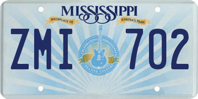 MS license plate ZMI702