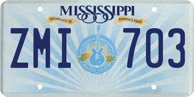 MS license plate ZMI703