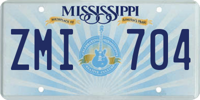 MS license plate ZMI704