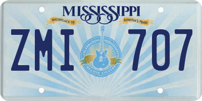 MS license plate ZMI707