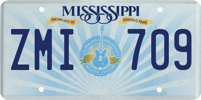 MS license plate ZMI709