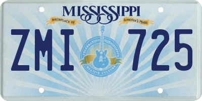 MS license plate ZMI725