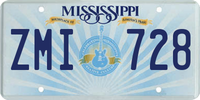 MS license plate ZMI728