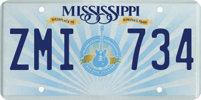 MS license plate ZMI734
