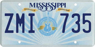 MS license plate ZMI735