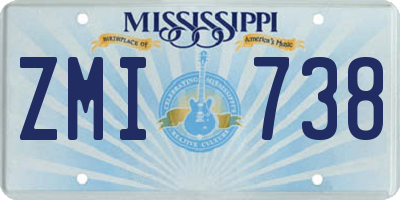MS license plate ZMI738