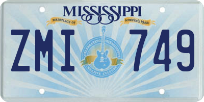 MS license plate ZMI749