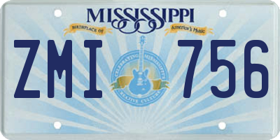 MS license plate ZMI756