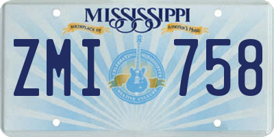 MS license plate ZMI758