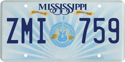 MS license plate ZMI759