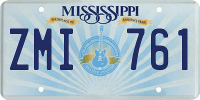 MS license plate ZMI761