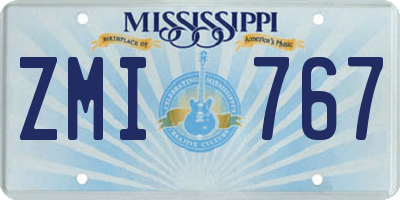 MS license plate ZMI767