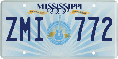 MS license plate ZMI772