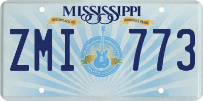 MS license plate ZMI773