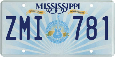MS license plate ZMI781