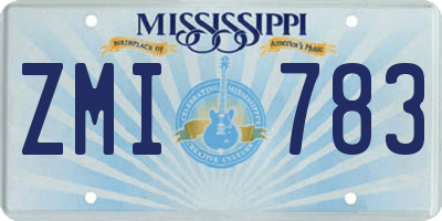 MS license plate ZMI783