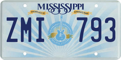 MS license plate ZMI793