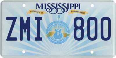 MS license plate ZMI800