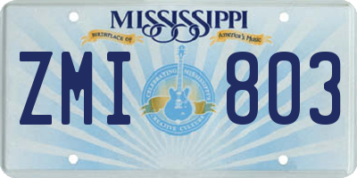 MS license plate ZMI803