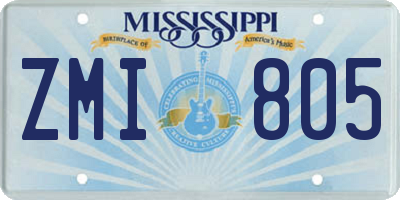 MS license plate ZMI805