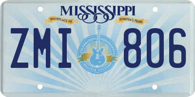 MS license plate ZMI806