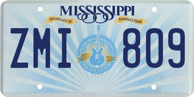 MS license plate ZMI809