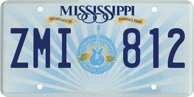 MS license plate ZMI812