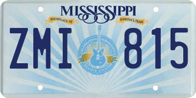 MS license plate ZMI815