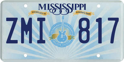 MS license plate ZMI817