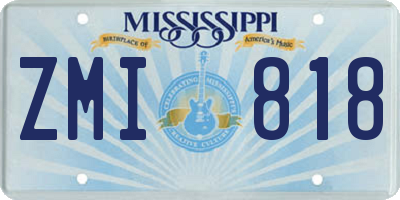 MS license plate ZMI818