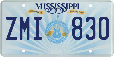 MS license plate ZMI830
