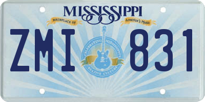 MS license plate ZMI831