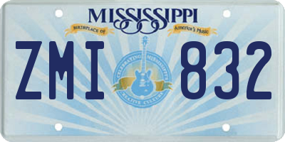 MS license plate ZMI832