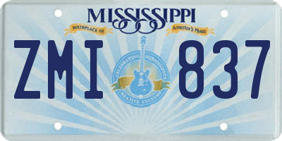 MS license plate ZMI837