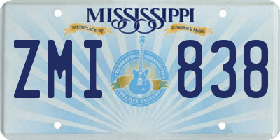 MS license plate ZMI838