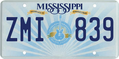 MS license plate ZMI839
