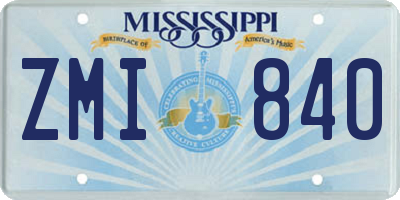 MS license plate ZMI840
