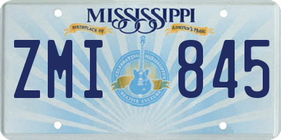 MS license plate ZMI845
