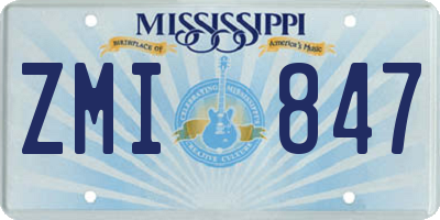 MS license plate ZMI847