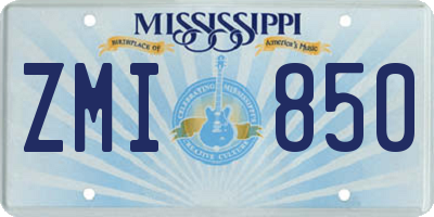 MS license plate ZMI850
