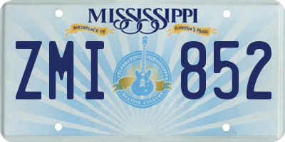 MS license plate ZMI852