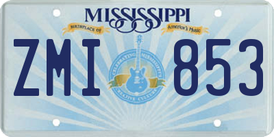 MS license plate ZMI853