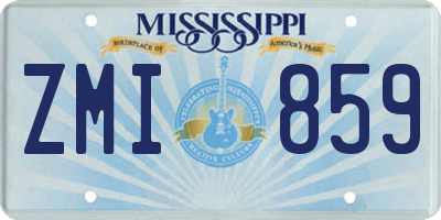 MS license plate ZMI859