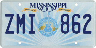 MS license plate ZMI862